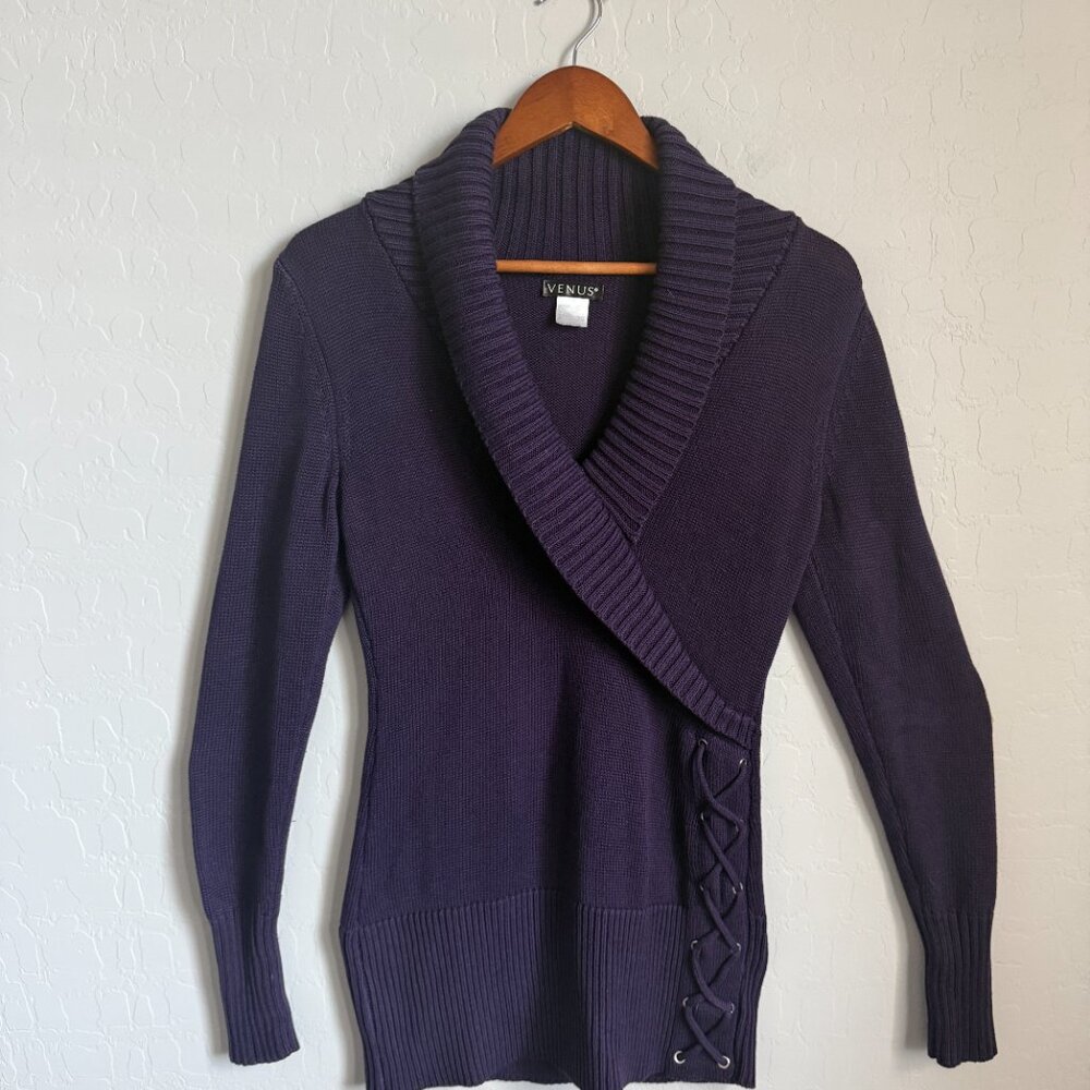 Venus Purple Sweater Tunic - Picture 3 of 7